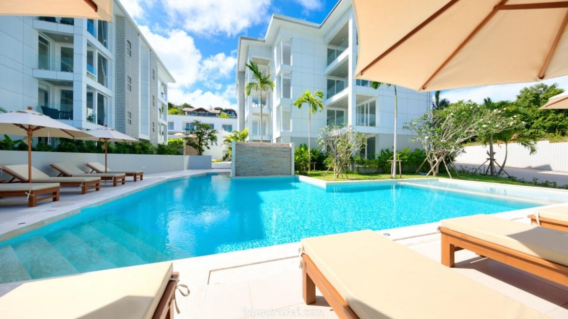 New apartment with 3 bedrooms, pool and fitness club near Choeng Mon beaches