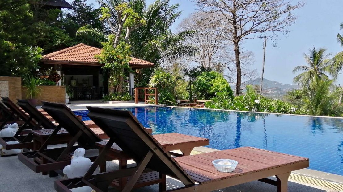 Hotel on the mountain with panoramic views for sale in Samui