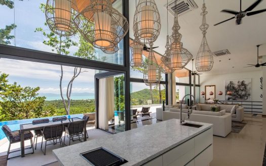 Upscale villa with a spectacular view of Koh Phangan island buy in Samui
