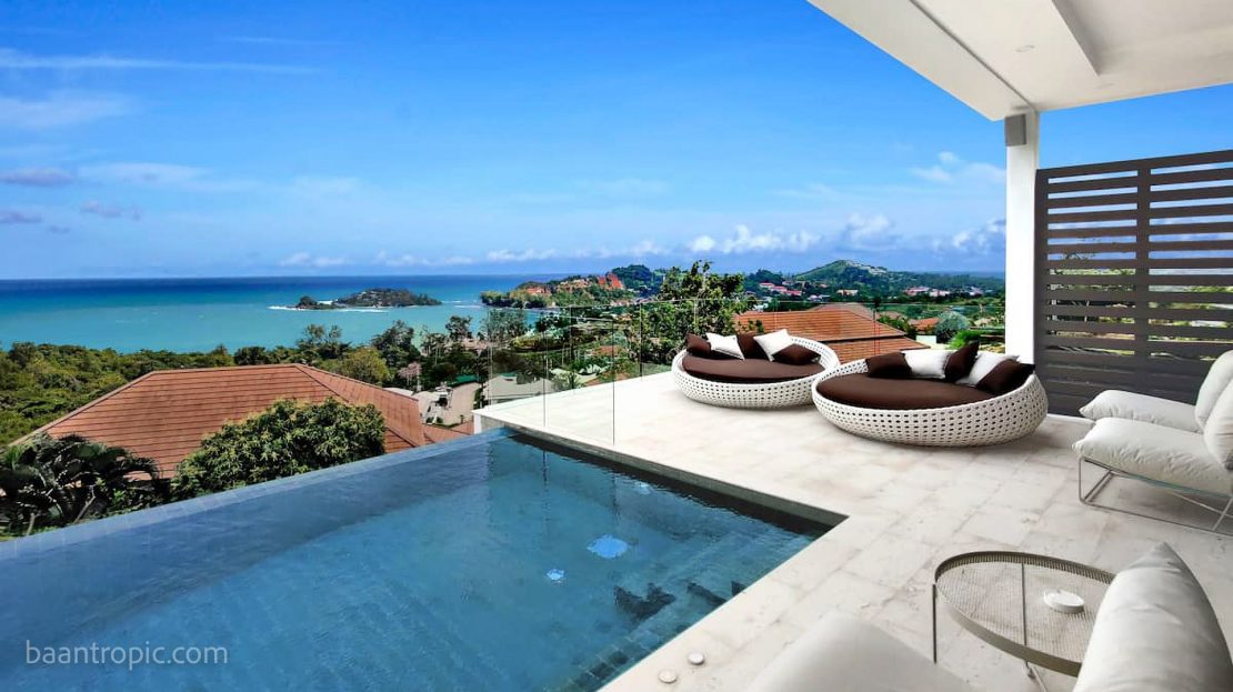 Villa with 4 bedrooms and panoramic views of Chong Mon beach for rent on Koh Samui